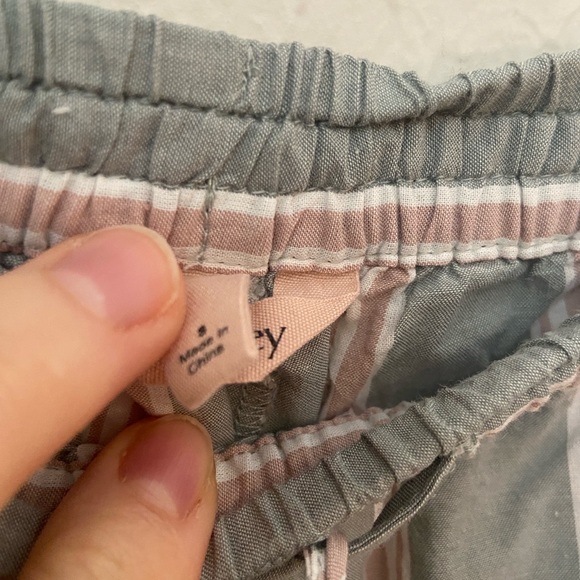 Eberjey Organic Sandwashed Willow Green Stripe Pajama Set S 100% Cotton - Picture 9 of 10